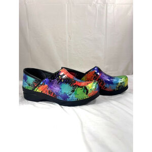 Dansko Professional Clogs Paint Splatter Shoes EURO 39 Women's US 8.5-9